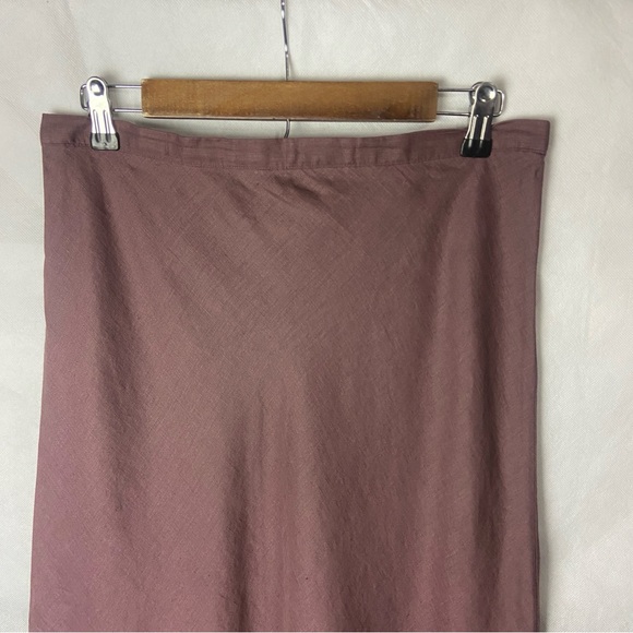 Lightweight 100% Linen Elegant Mauve Maxi Skirt - Picture 2 of 6